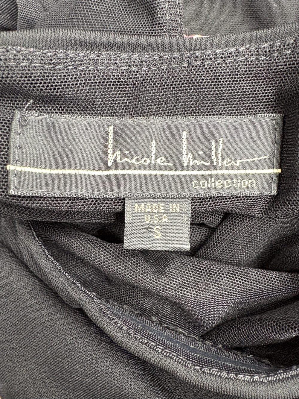 Nicole Miller Black Backless Slip Dress with Pink Ladder Straps - Picture 2 of 5